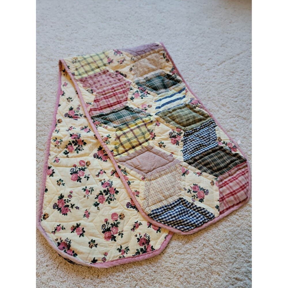 Vintage Terrys Village Quilted Patchwork Table Runner 44"
